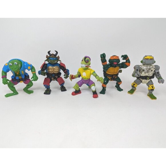 VTG TMNT Teenage Mutant Ninja Turtles Mixed Figure Lot of 5 Wacky Action Mike - Picture 1 of 10